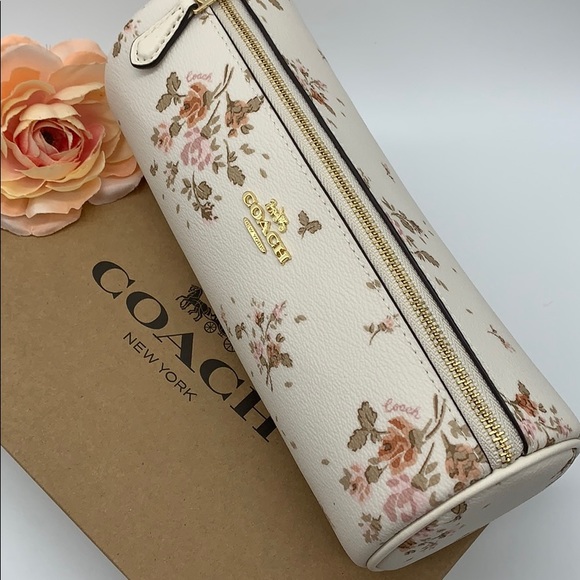 COACH MAKEUP BRUSH HOLDER WITH ROSE BOUQUET PRINT - Picture 5 of 13